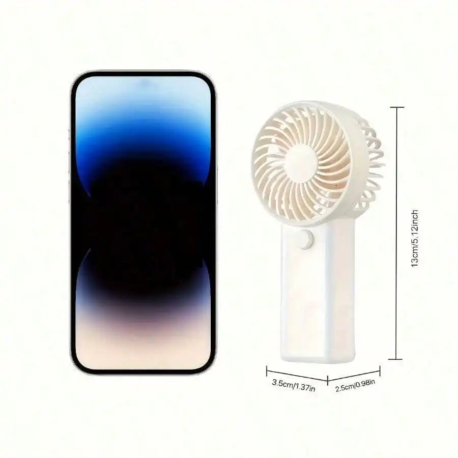 Mini ventilador de mano, portátil, ligero, alimentado por batería, con funcionamiento silencioso de alta velocidad, 4 colores, 1 ud.